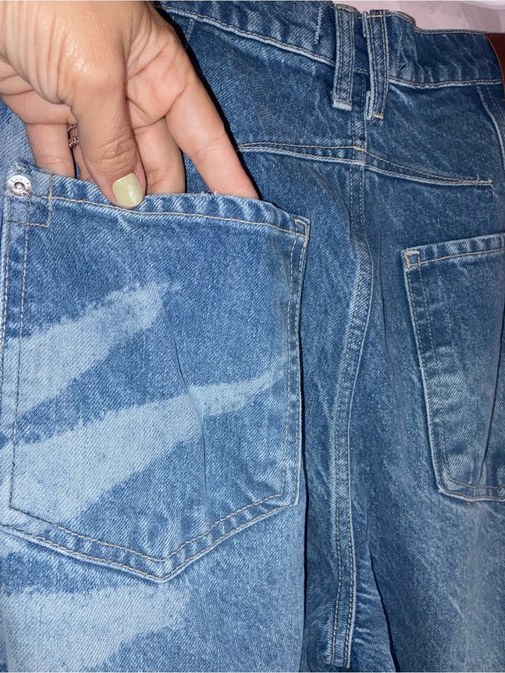 Free People Printed Good Luck Barrel Jeans